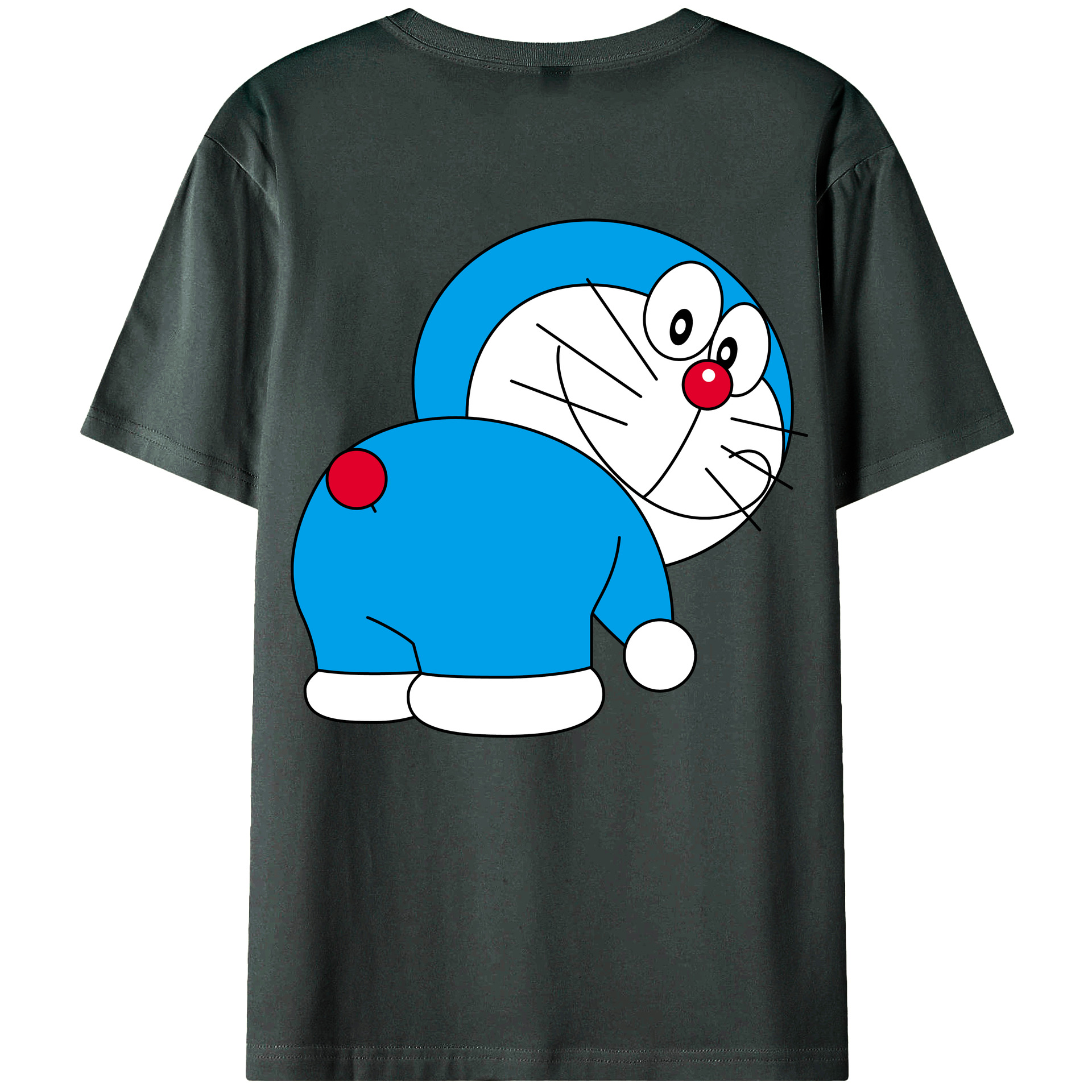 （画像用） ドラえもん Doraemon 綿100％ メンズ半袖Tシャツ（バックプリント） 通気性